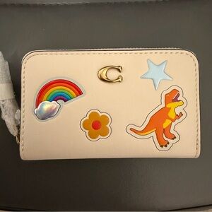 Coach CCD21 Small Zip Around Leather Card Case Retail Style